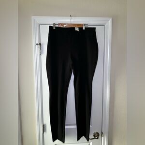 Express Sz L Black Pull-on Straight High Rise Legging Slit Front Sexy Pants NWT